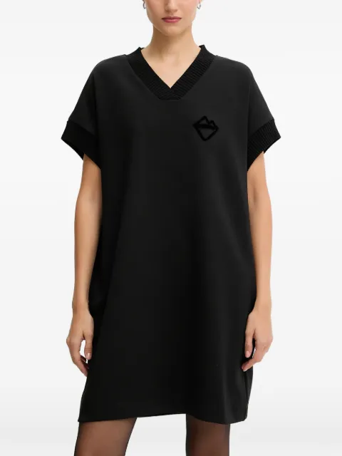 Iceberg V-neck logo mini dress