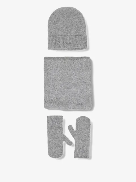 IRO logo knitted beanie hat set