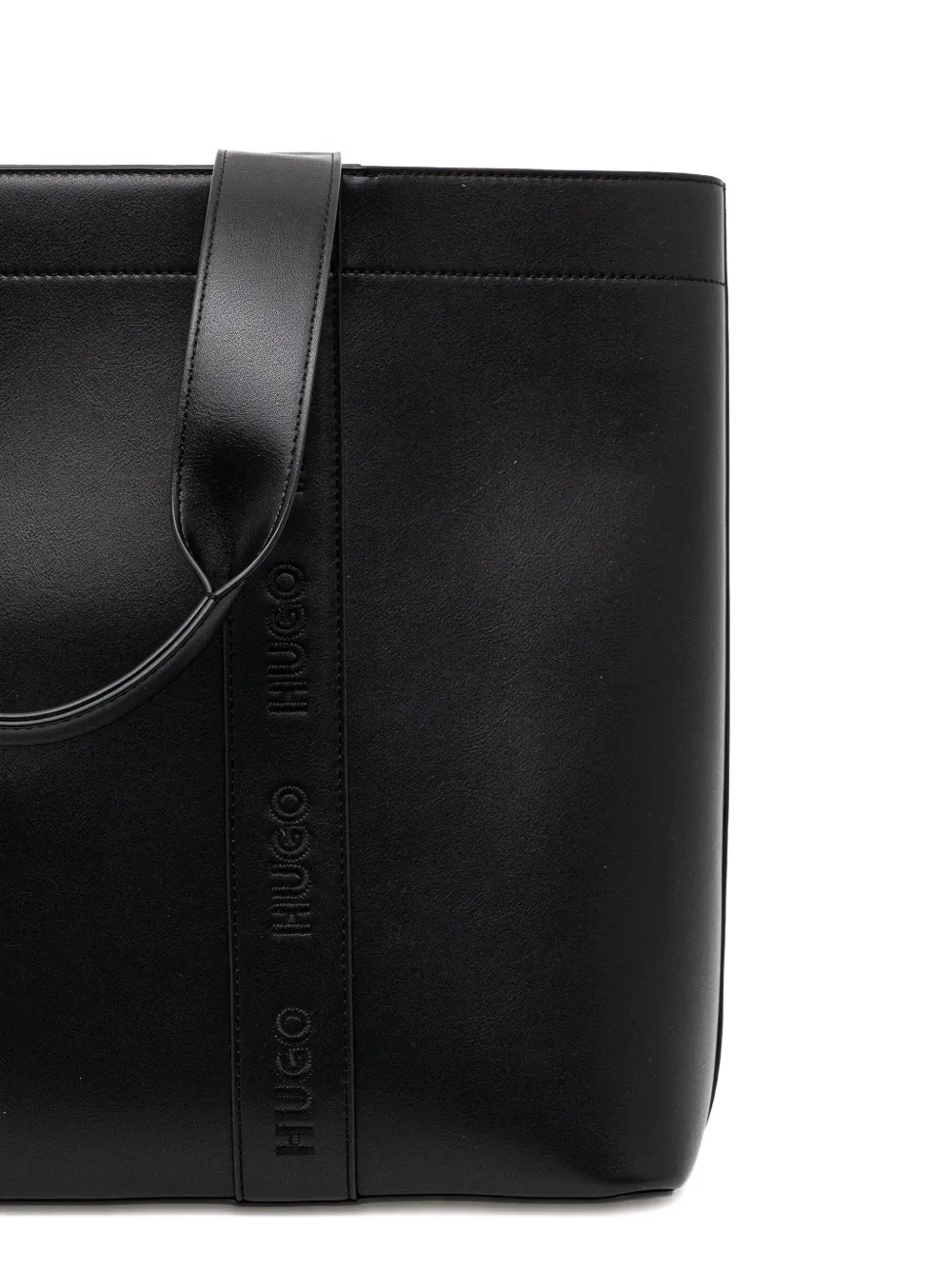 HUGO Shopper met logo-reliëf Zwart