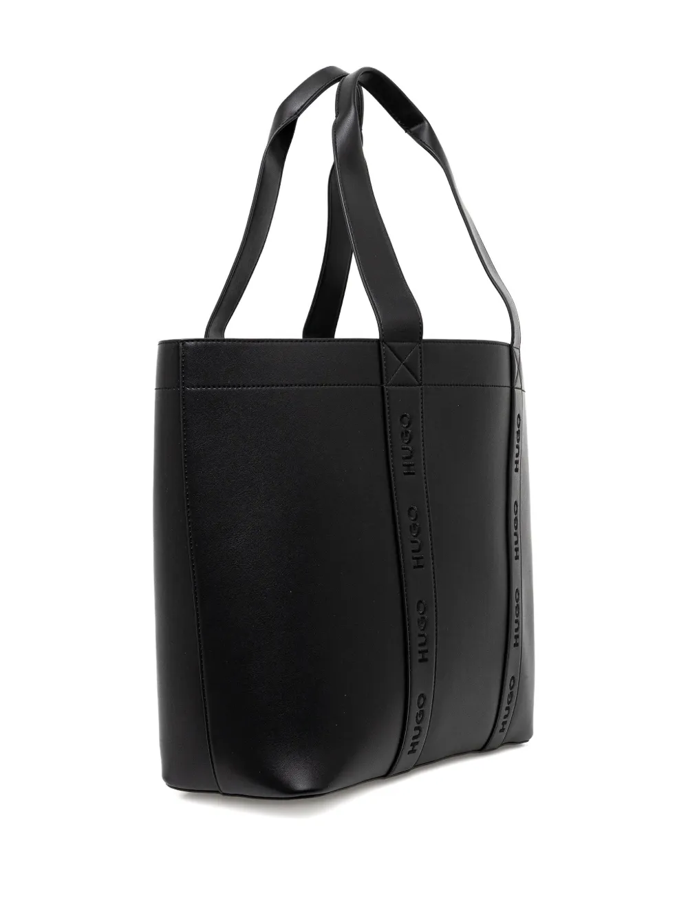 HUGO logo-embossed tote bag - Zwart