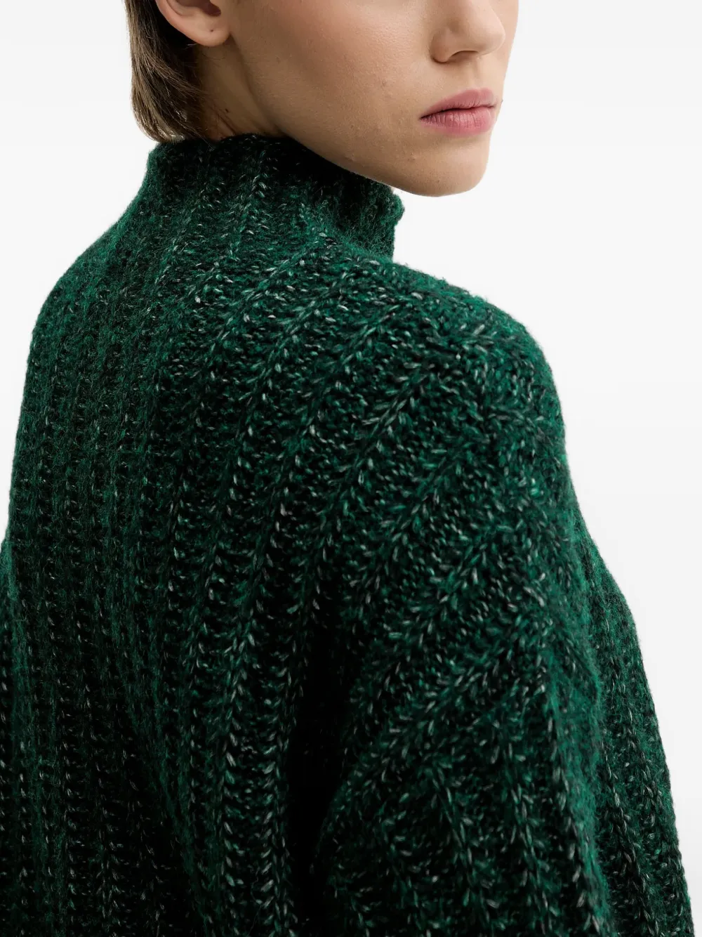 Hugo Boss Ribbed High-neck Sweater In Green