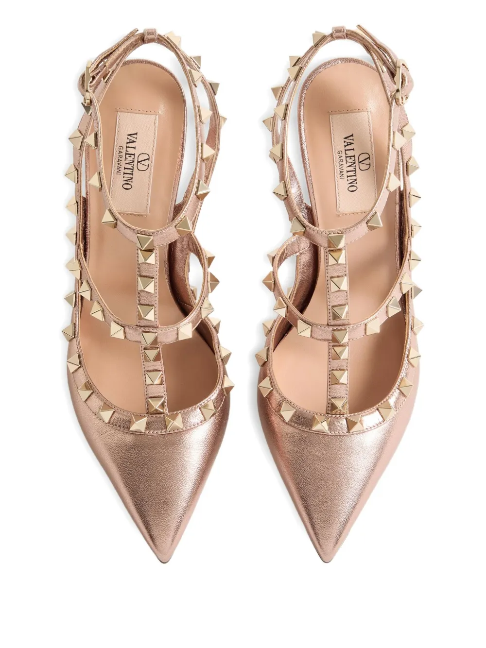 Valentino 10mm Rockstud Leather Pumps In Pink
