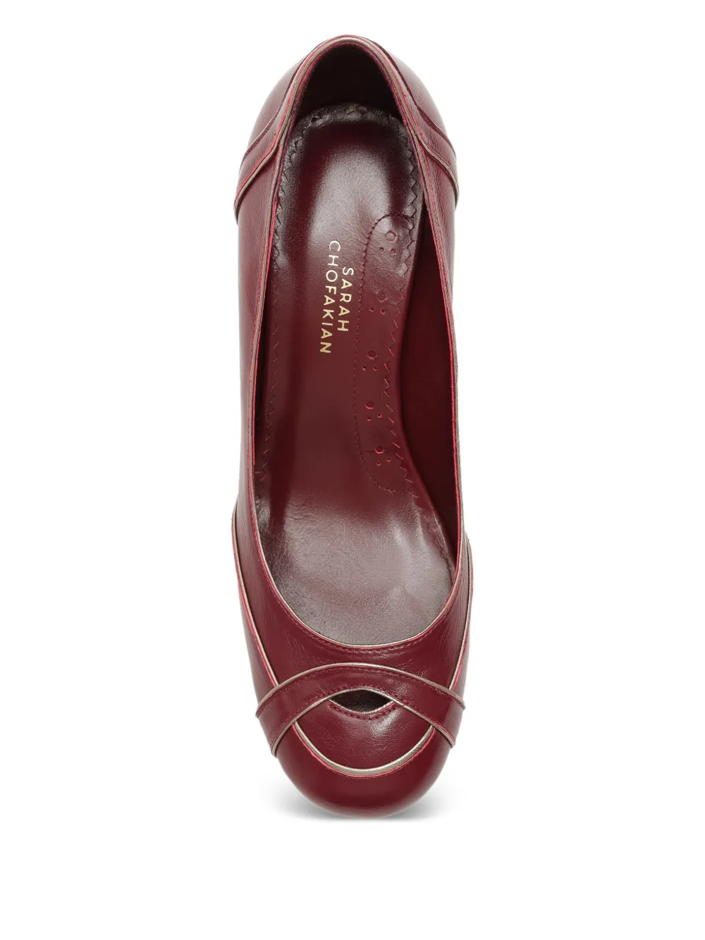 Sarah Chofakian 55 mm Swan pumps Rood