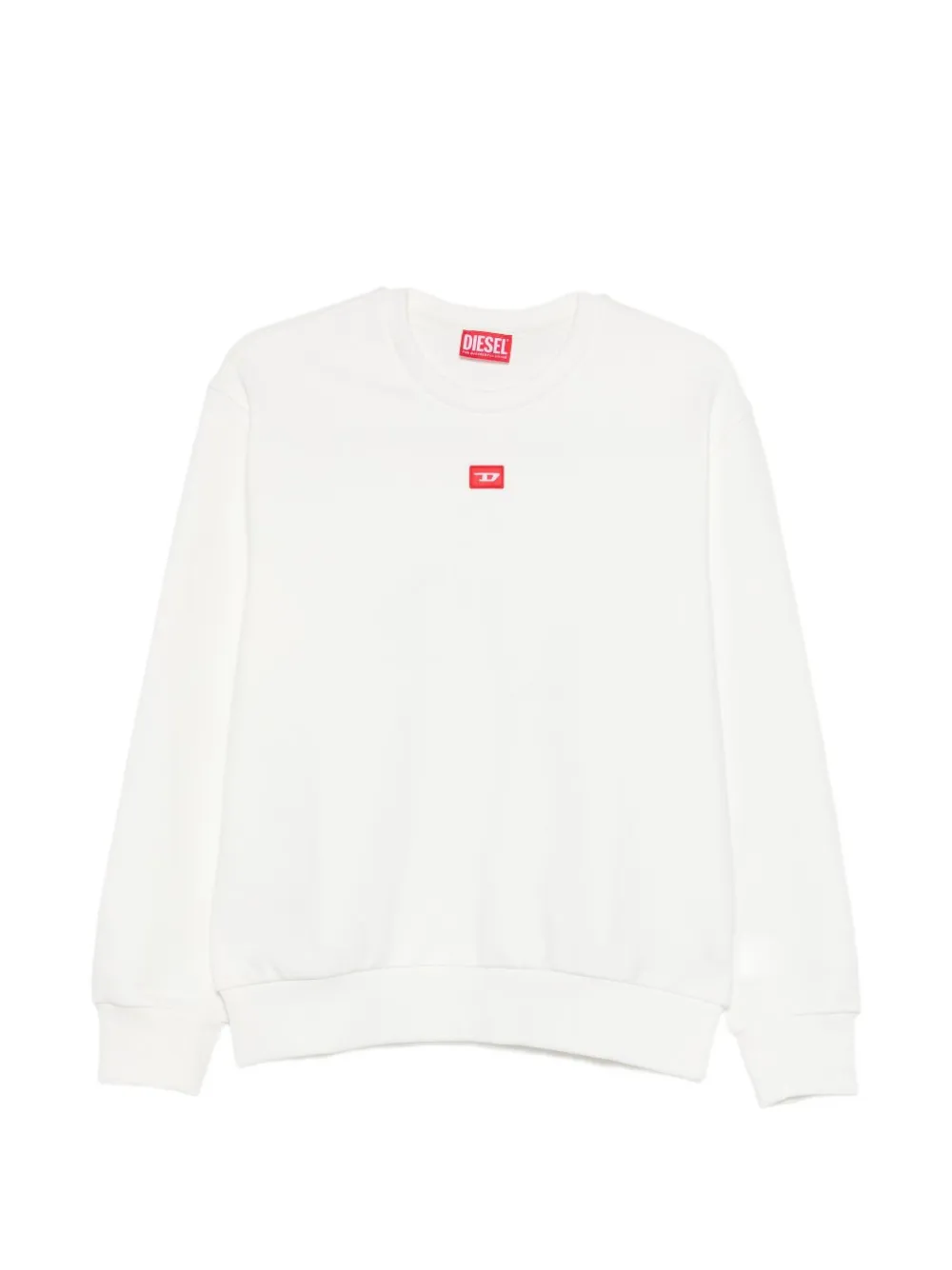 Diesel Kids Sxgin Over logo-patch sweatshirt - Bianco