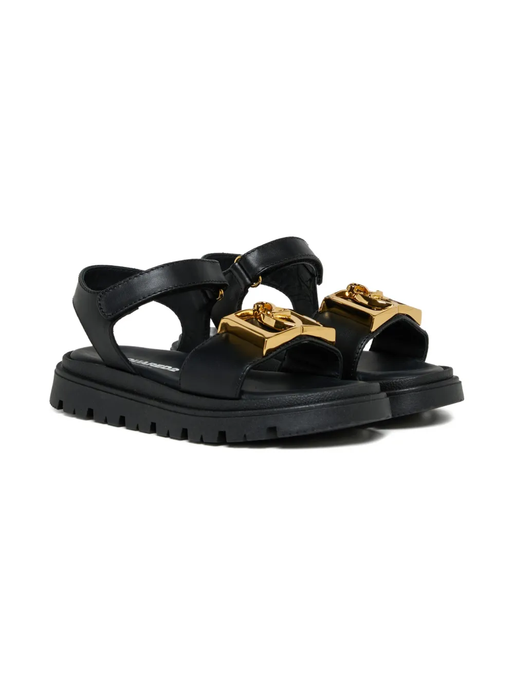  Dsquared2 Kids Logo-appliqué Sandals - Black 