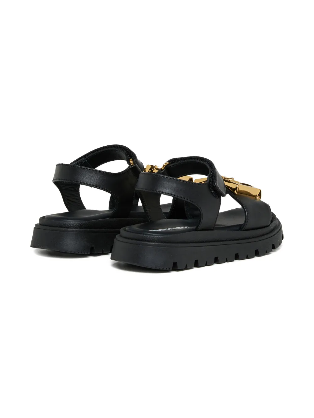 DSQUARED2 KIDS logo-appliqué sandals Zwart