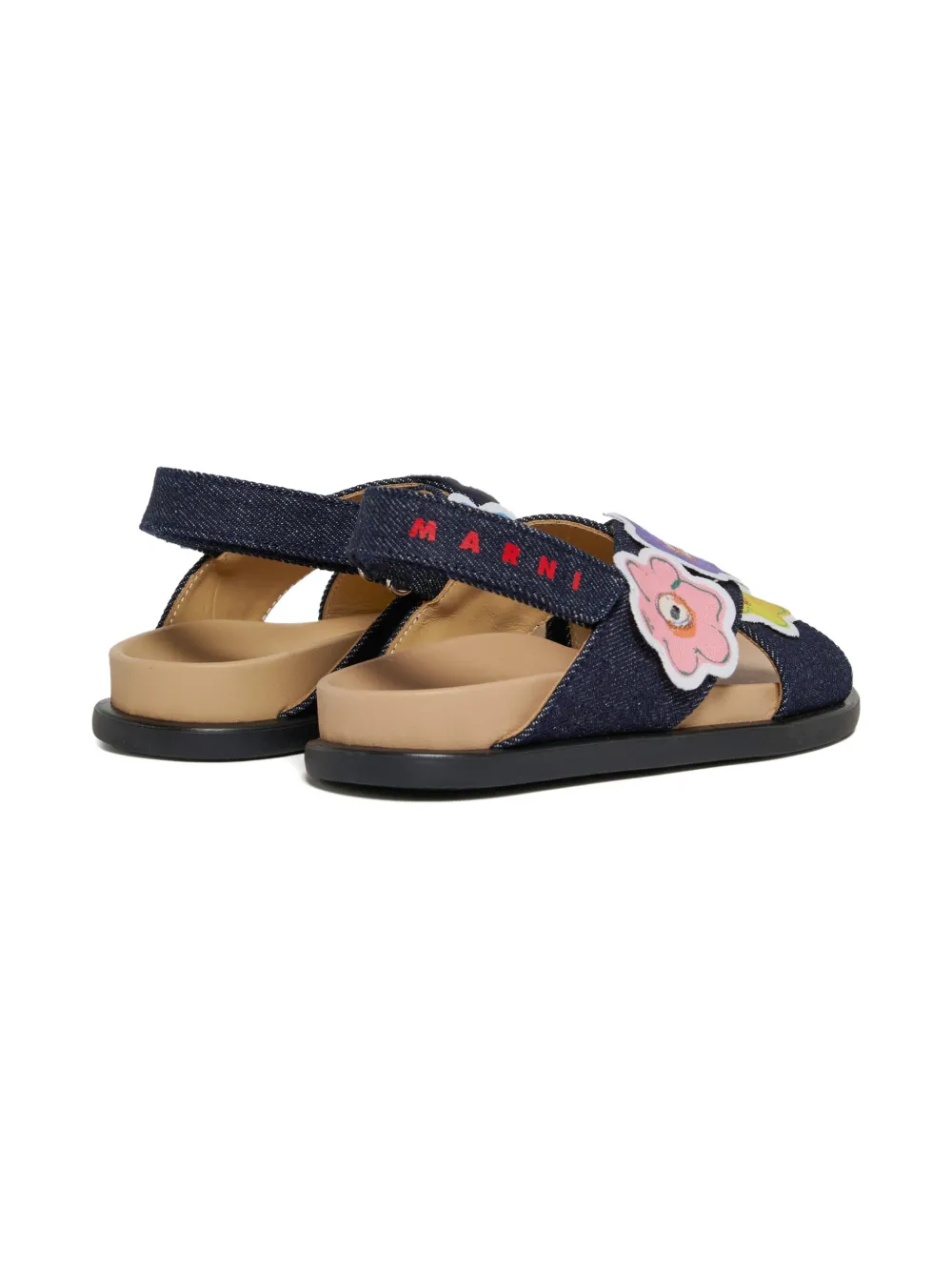 Marni Kids Sandalen met bloemenapplicatie Blauw