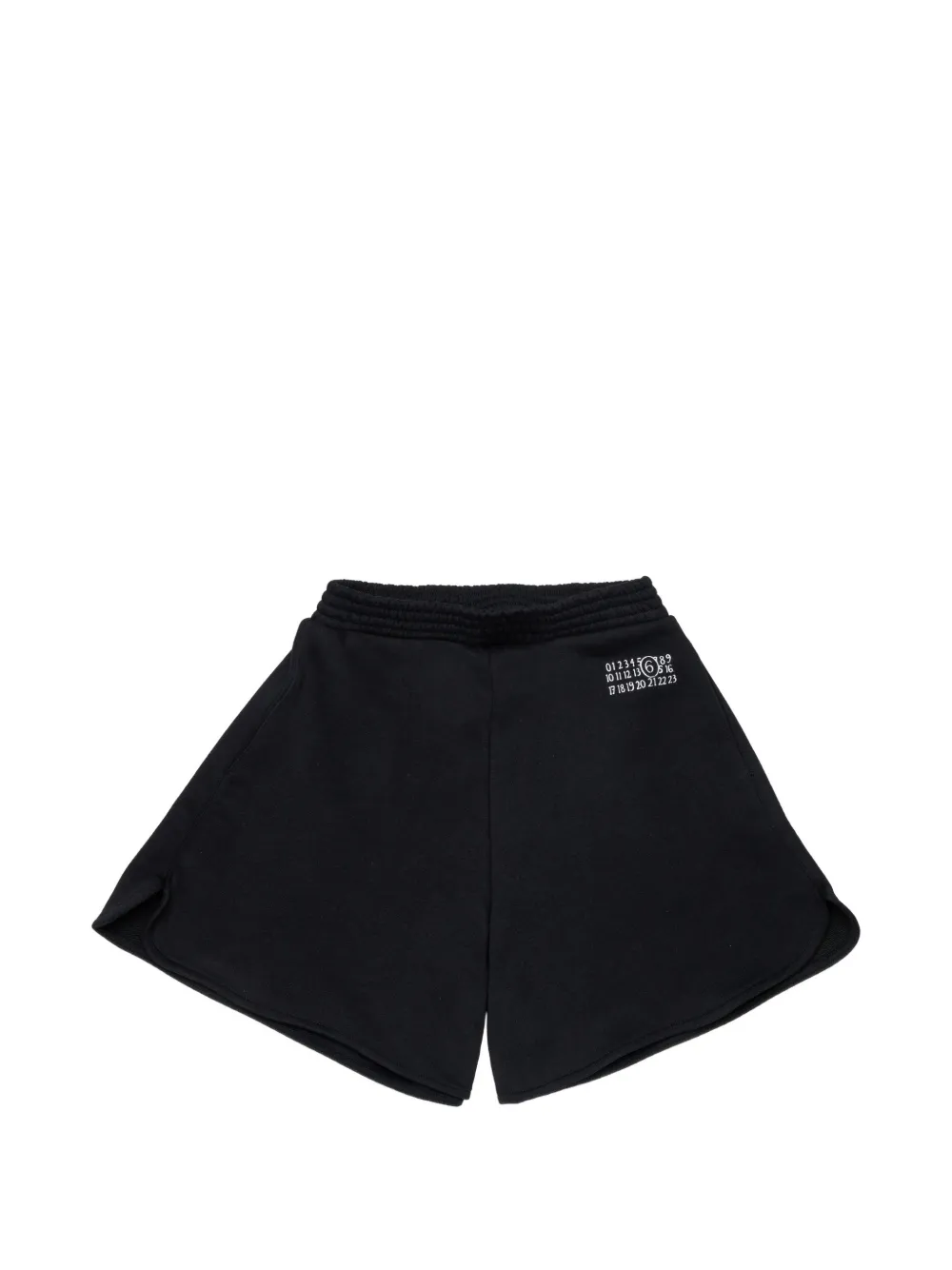 MM6 Maison Margiela Kids logo fleece casual shorts - Nero