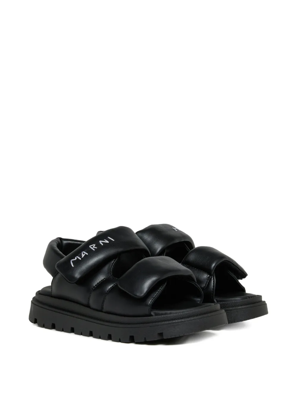 Marni Kids logo-detail strappy sandals - Nero
