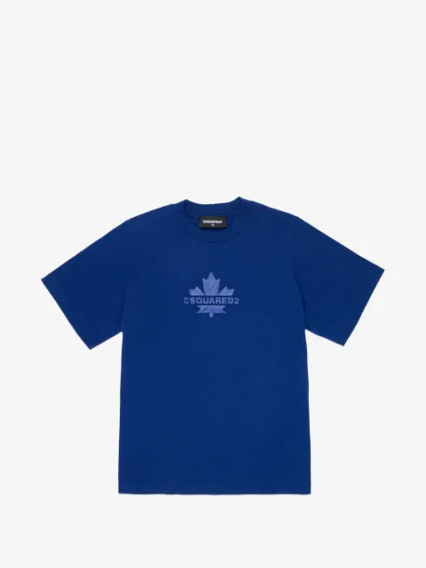 DSQUARED2 KIDS playera con hoja de arce y cuello redondo