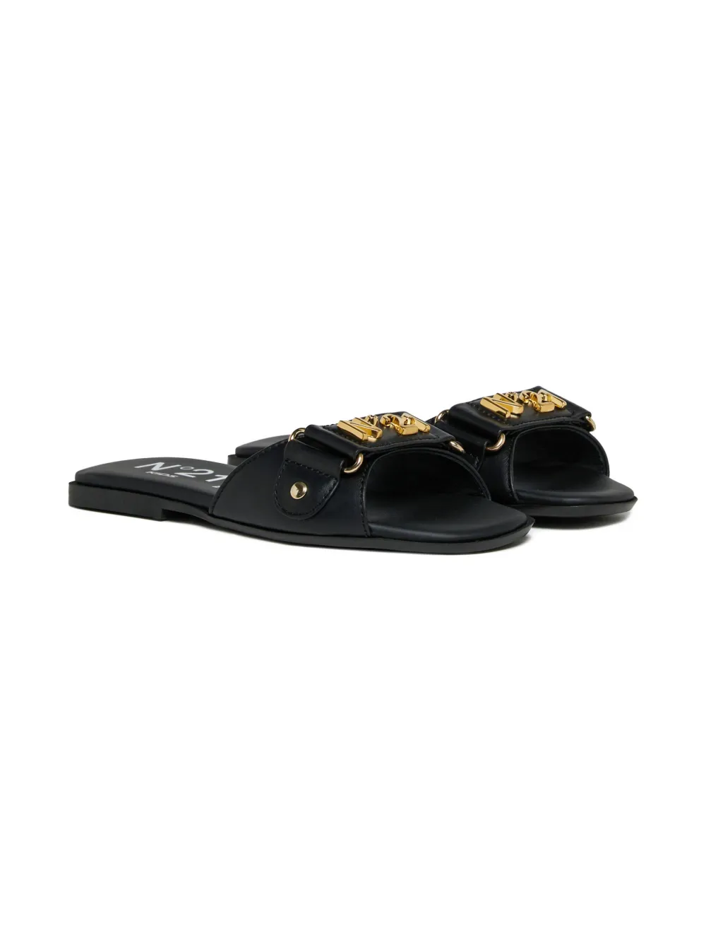 Nº21 Kids logo-appliqué sandals - Nero