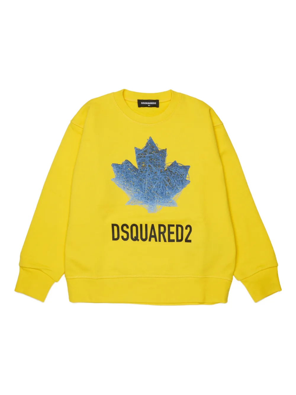 Dsquared2 Kids' Logo Crew-neck Sweatshirt In Yellow