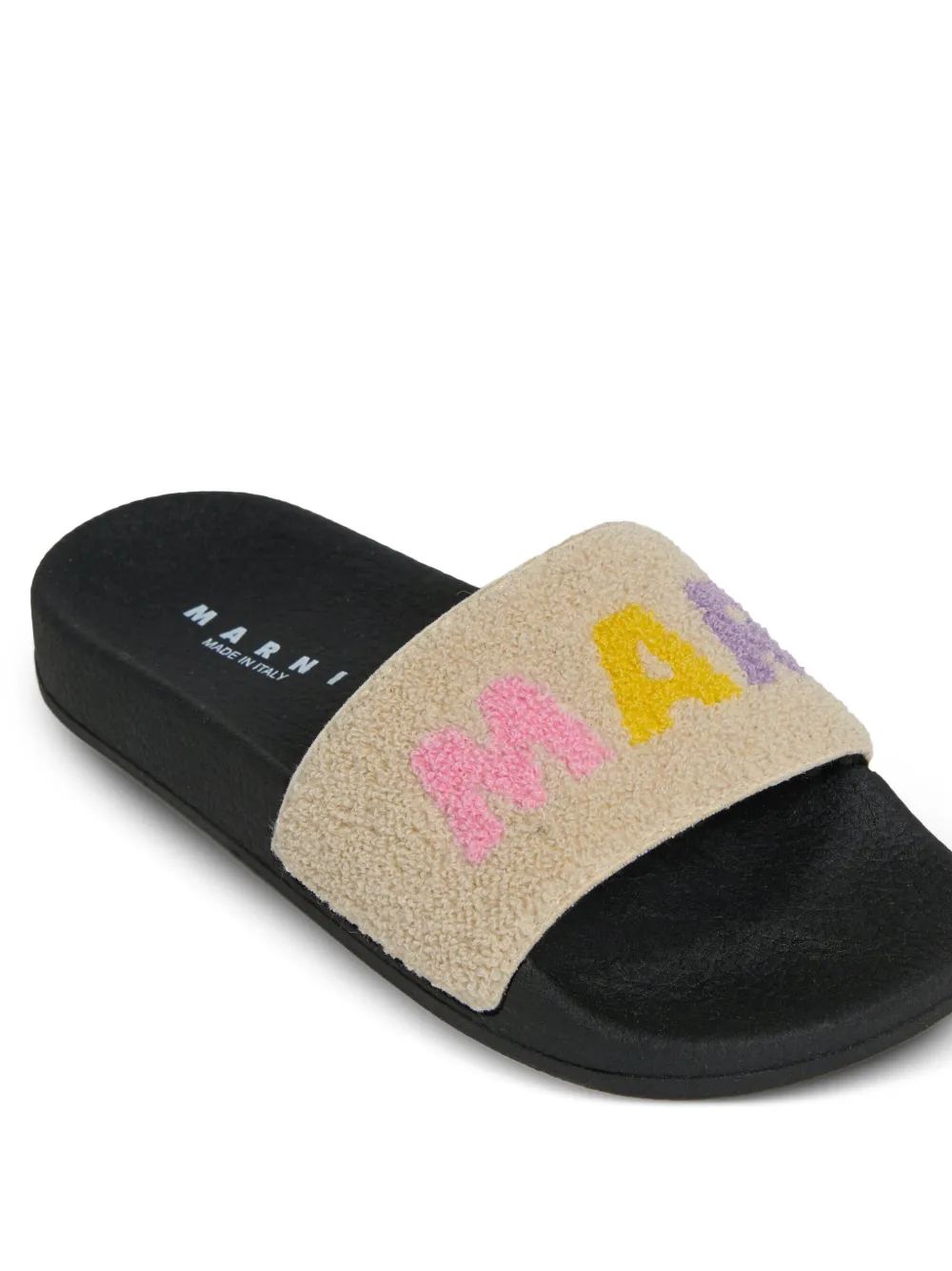 Marni Kids Slippers met logodetail Beige