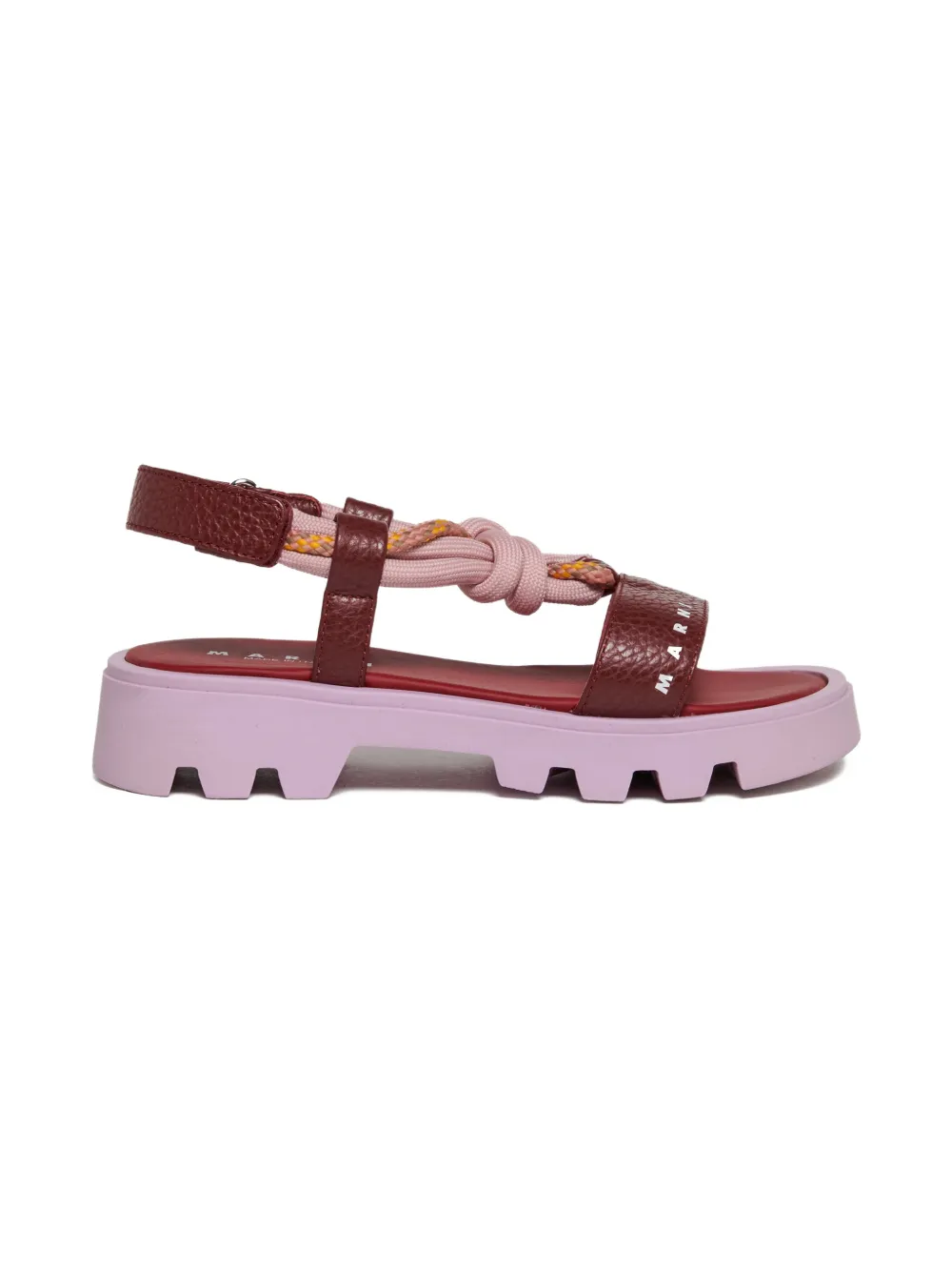 Marni Kids Sandalen met geknoopt detail en logo Rood
