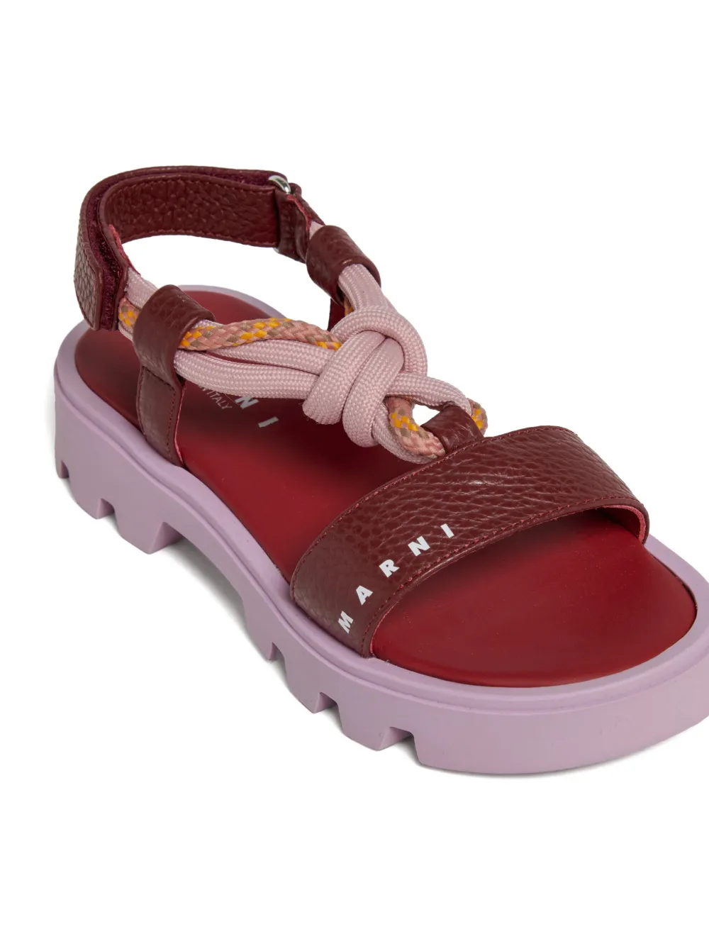 Marni Kids Sandalen met geknoopt detail en logo Rood