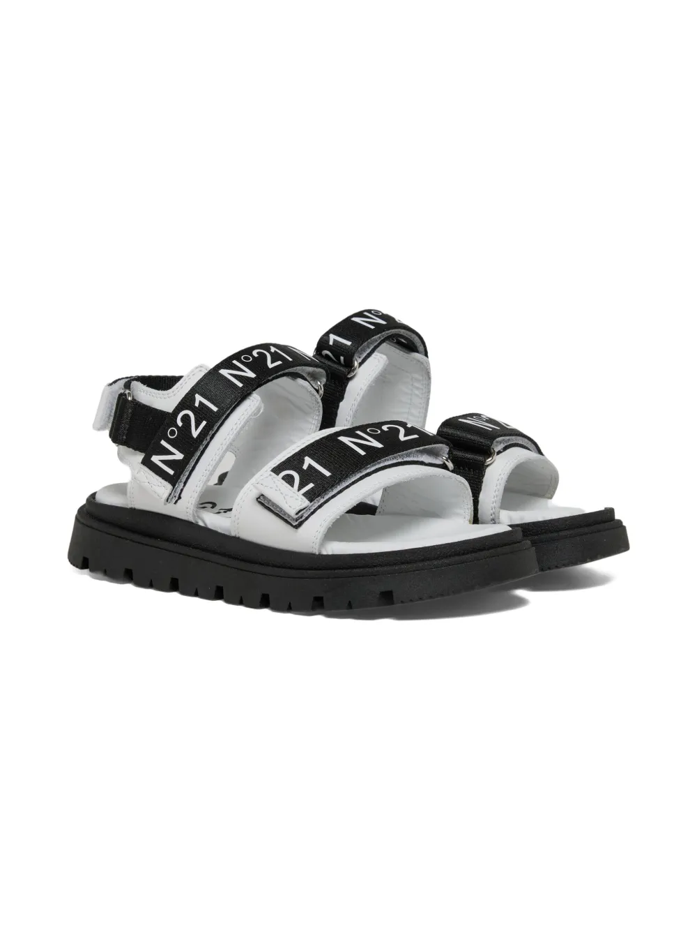 Nº21 Kids Sandalen met plateauzool en logoprint Wit