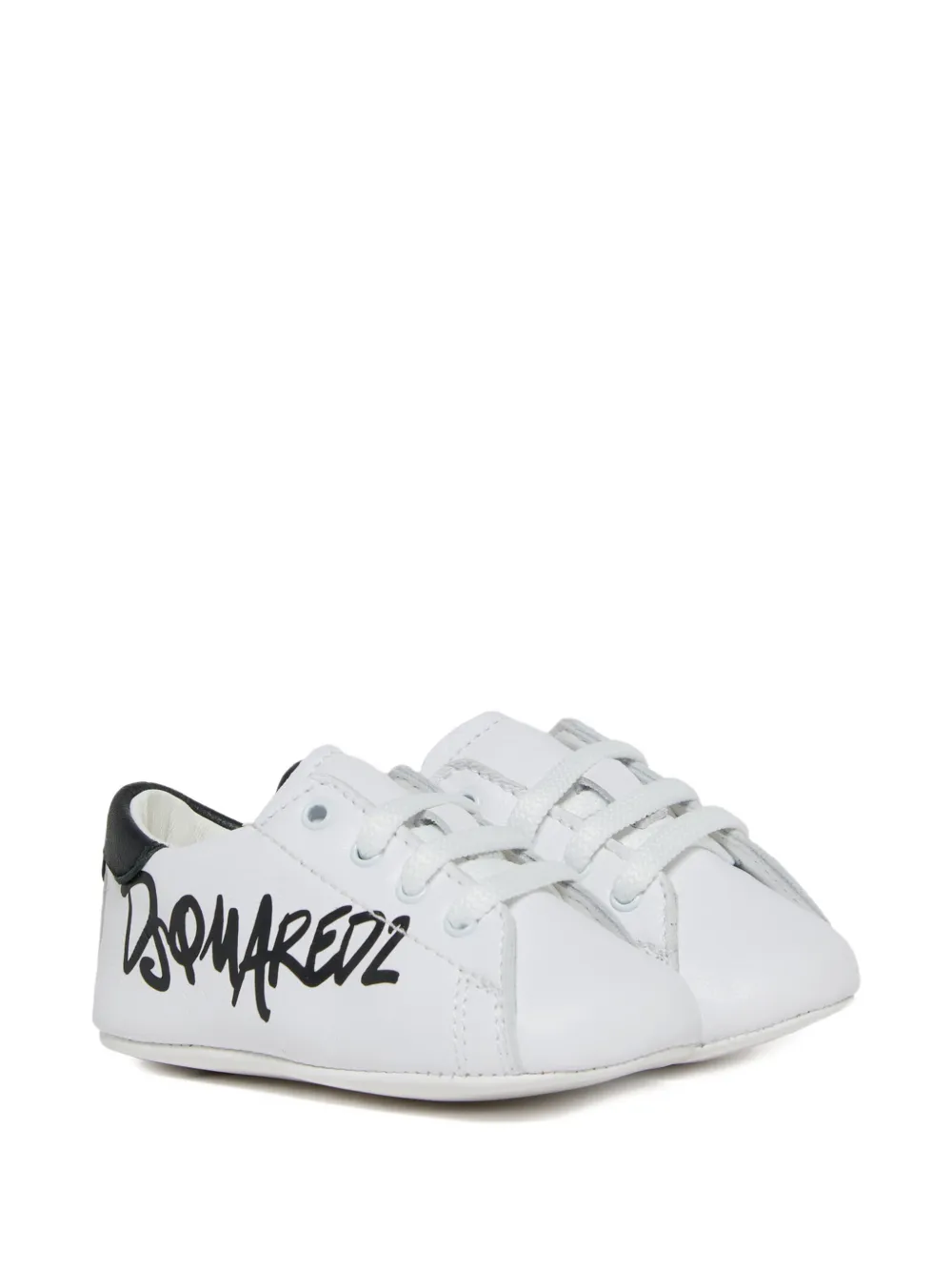 DSQUARED2 KIDS logo-graphic leather sneakers Wit