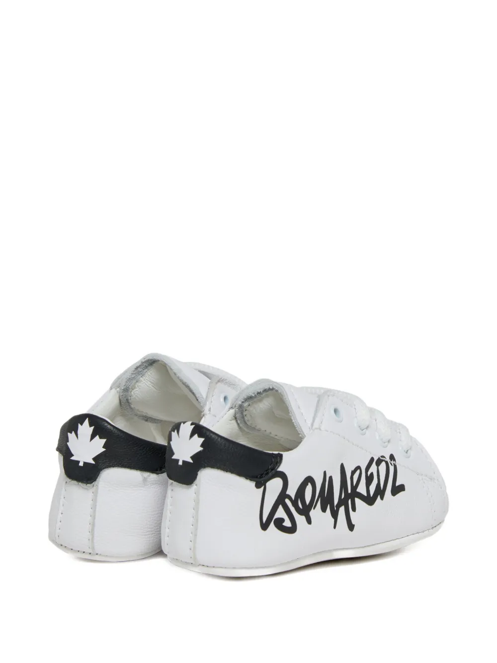 DSQUARED2 KIDS logo-graphic leather sneakers Wit