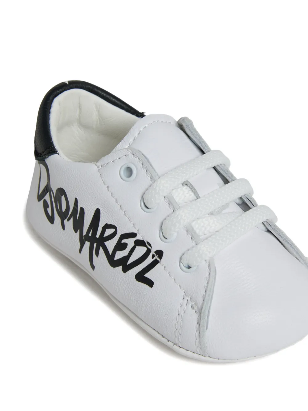 DSQUARED2 KIDS logo-graphic leather sneakers Wit