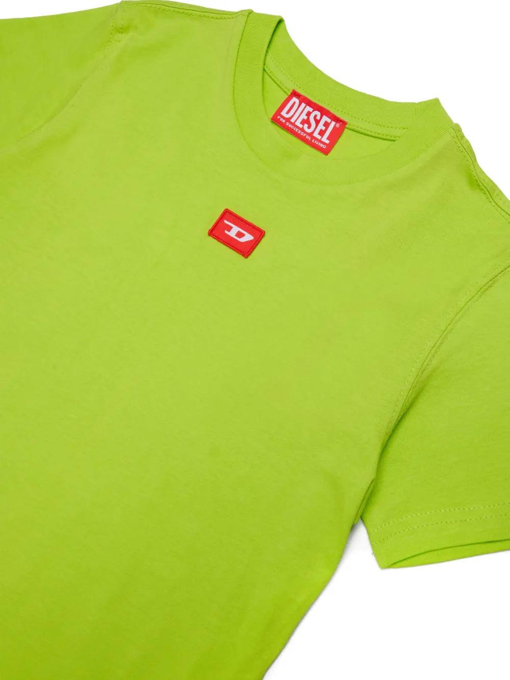 Diesel Kids T-shirt met patch en korte mouwen Groen
