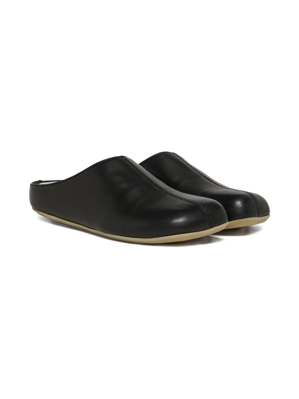 MM6 Maison Margiela Kids leather mules Zwart
