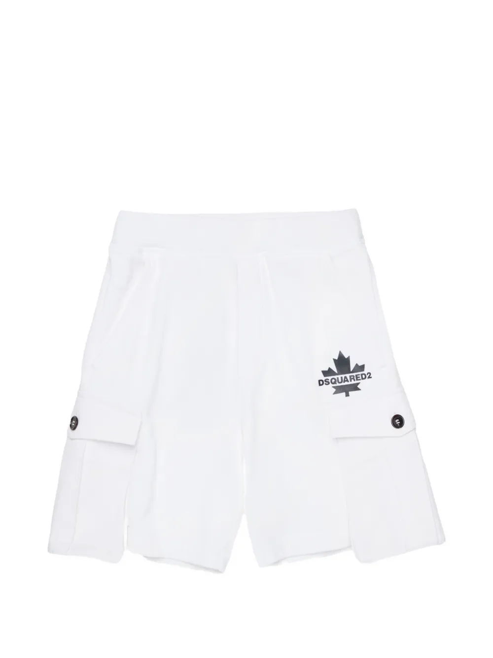 DSQUARED2 KIDS fleece cargo shorts - Bianco