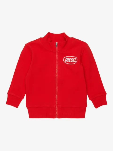 Diesel Kids printed-logo full-zip sweatshirt