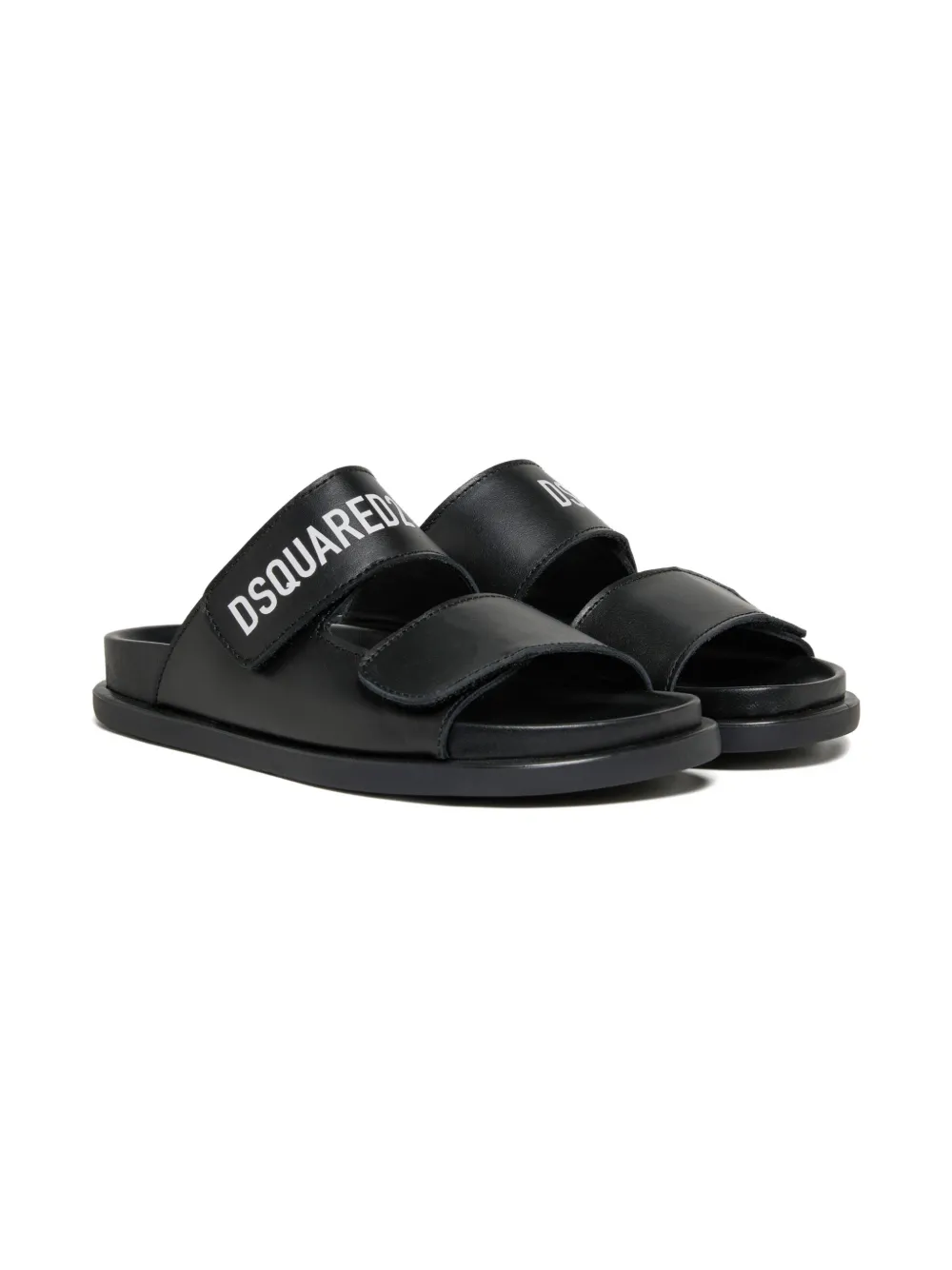 DSQUARED2 KIDS logo-print sandals - Nero