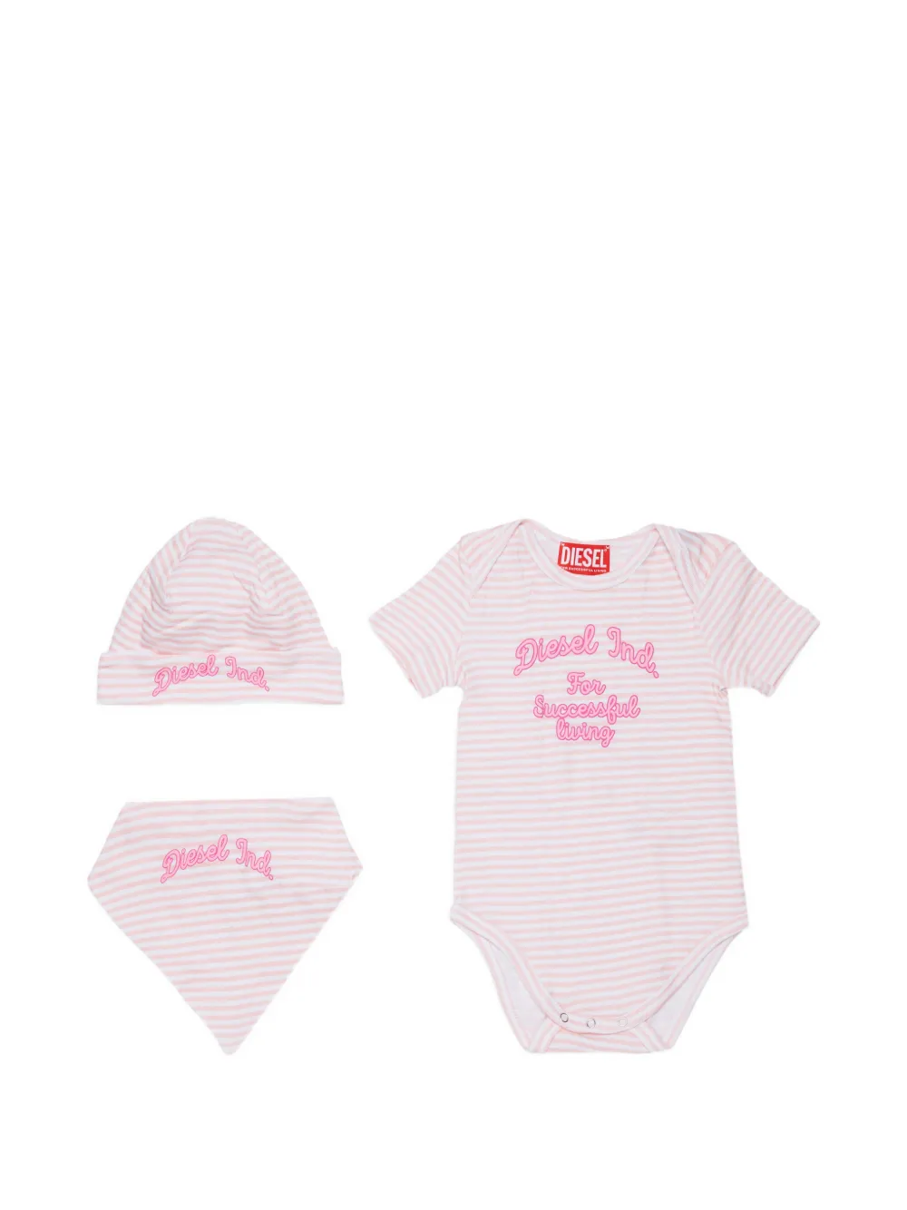 Diesel Kids striped newborn set - Weiß