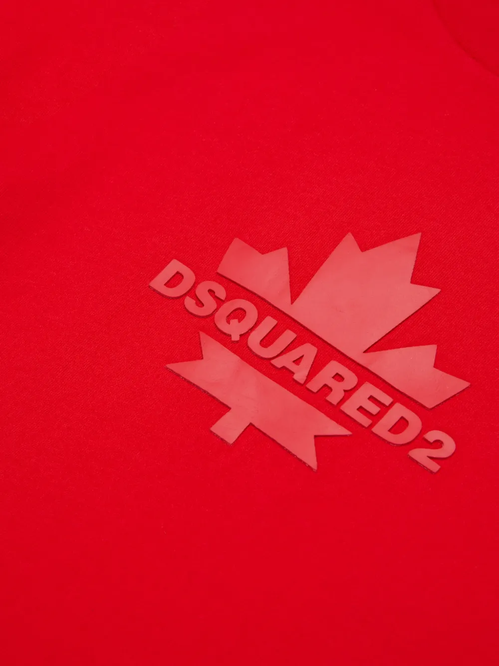 DSQUARED2 KIDS T-shirt met ronde hals en esdoornblad Rood