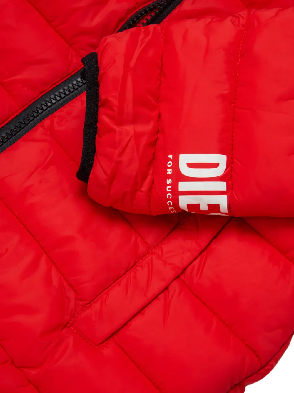 Diesel Kids Justony gewatteerd jack met logoprint Rood