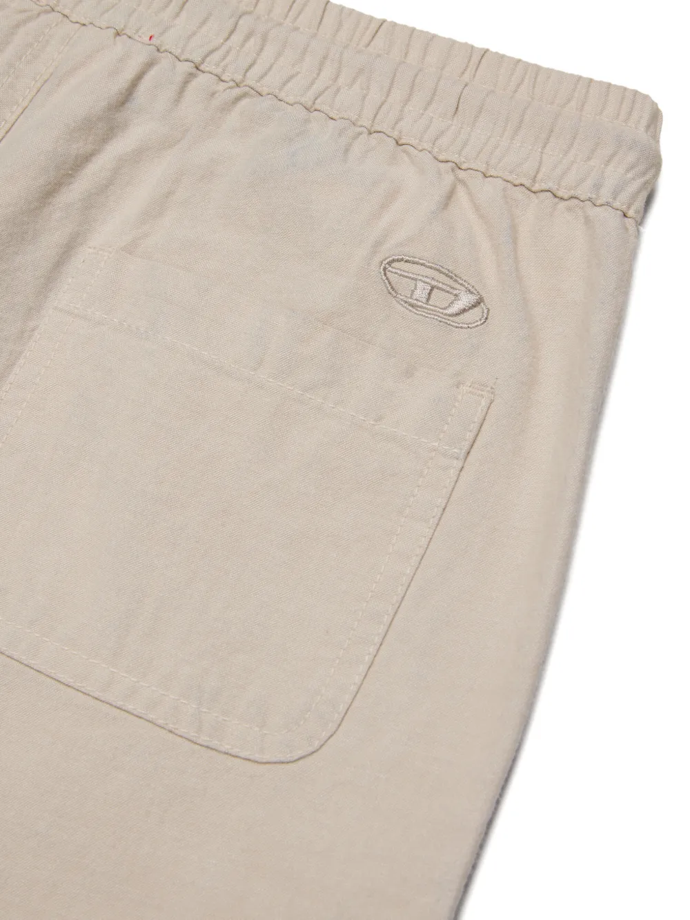 Diesel Kids Broek met trekkoord en borduurwerk Beige