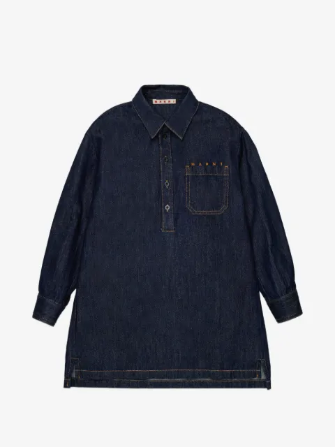 Marni Kids 체스트 포켓 버튼 드레스