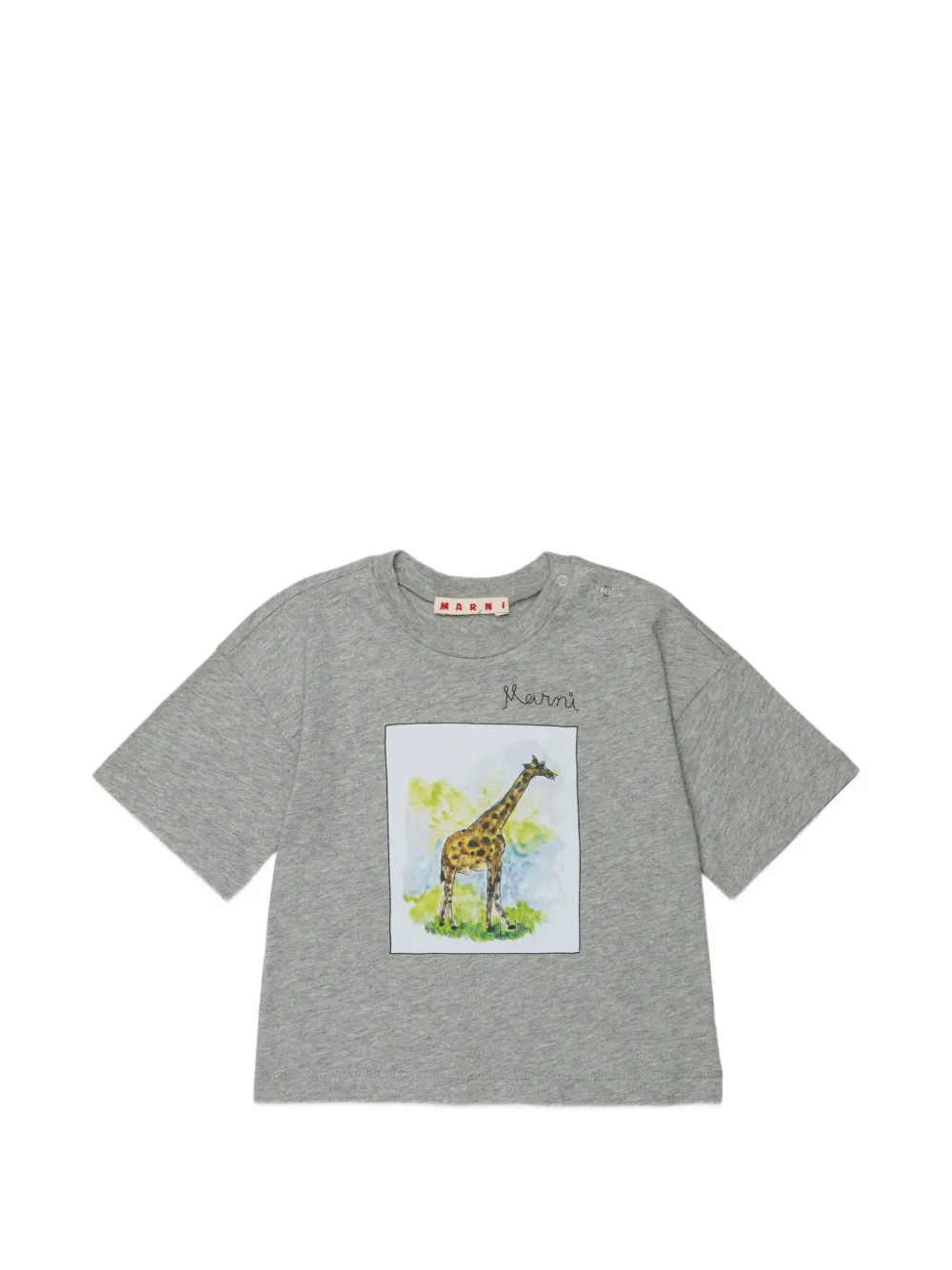 Marni Kids giraffe graphic T-shirt - Grigio