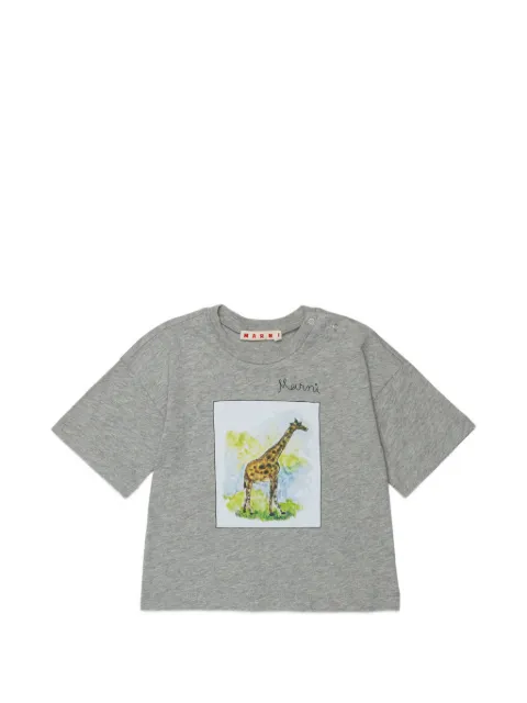 Marni Kids playera con estampado gráfico de jirafa