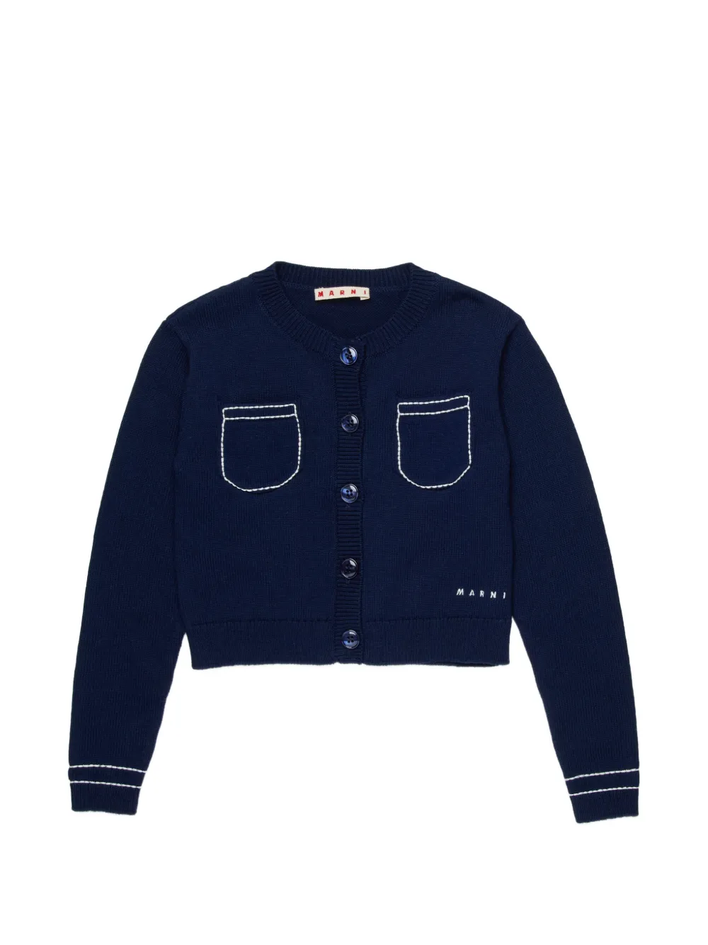 Marni Kids button cotton cardigan - Blu
