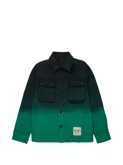 Nº21 Kids buttoned flap-pocket ombre jacket
