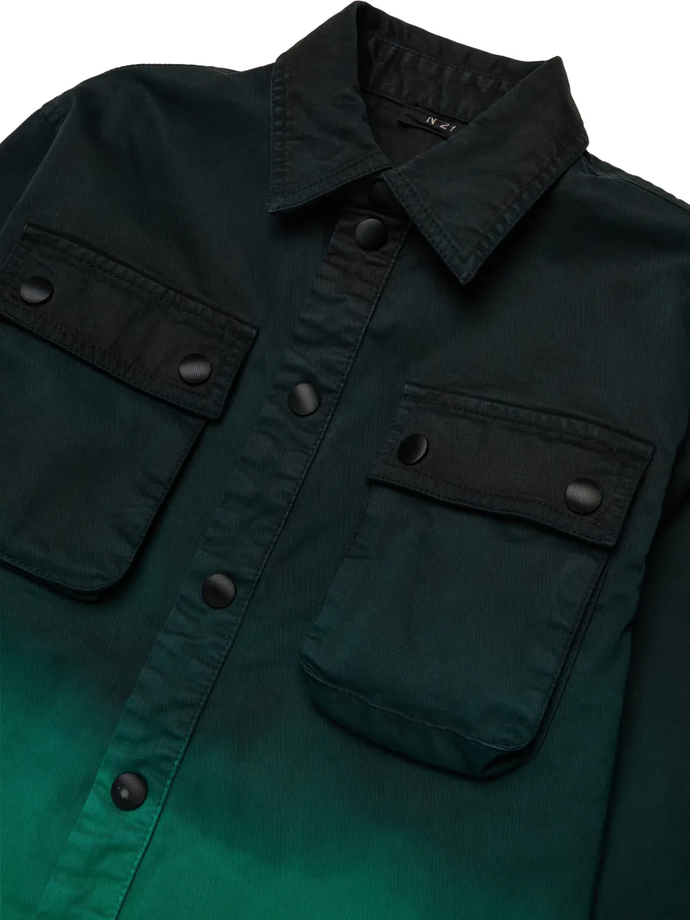 Nº21 Kids Buttoned Flap-pocket Ombre Jacket - Green 