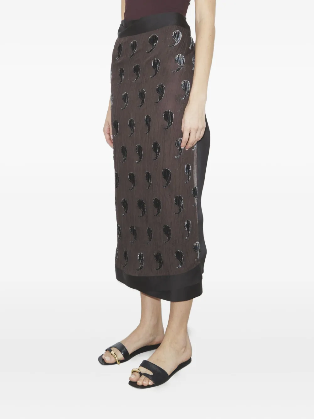 Tory Burch Wikkeldoek met paisley-print Bruin
