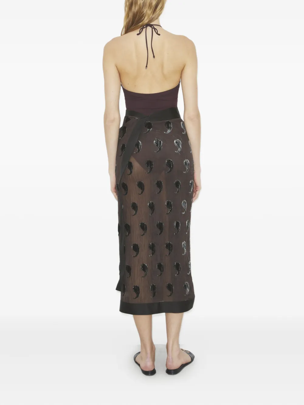 Tory Burch Wikkeldoek met paisley-print Bruin