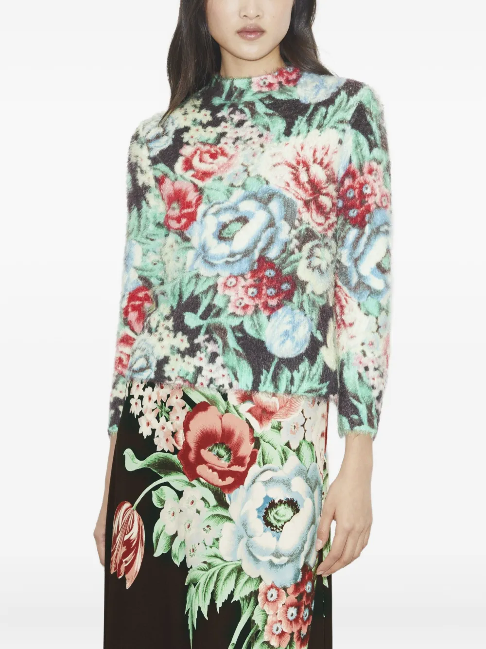 Tory Burch Printed Sweater In Green