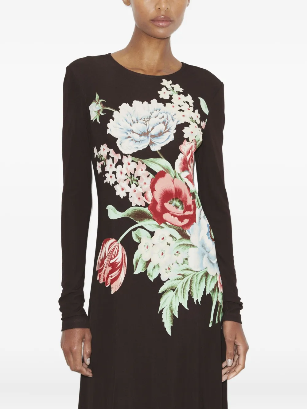 Tory Burch Printed Viscose Jersey Dress In Black