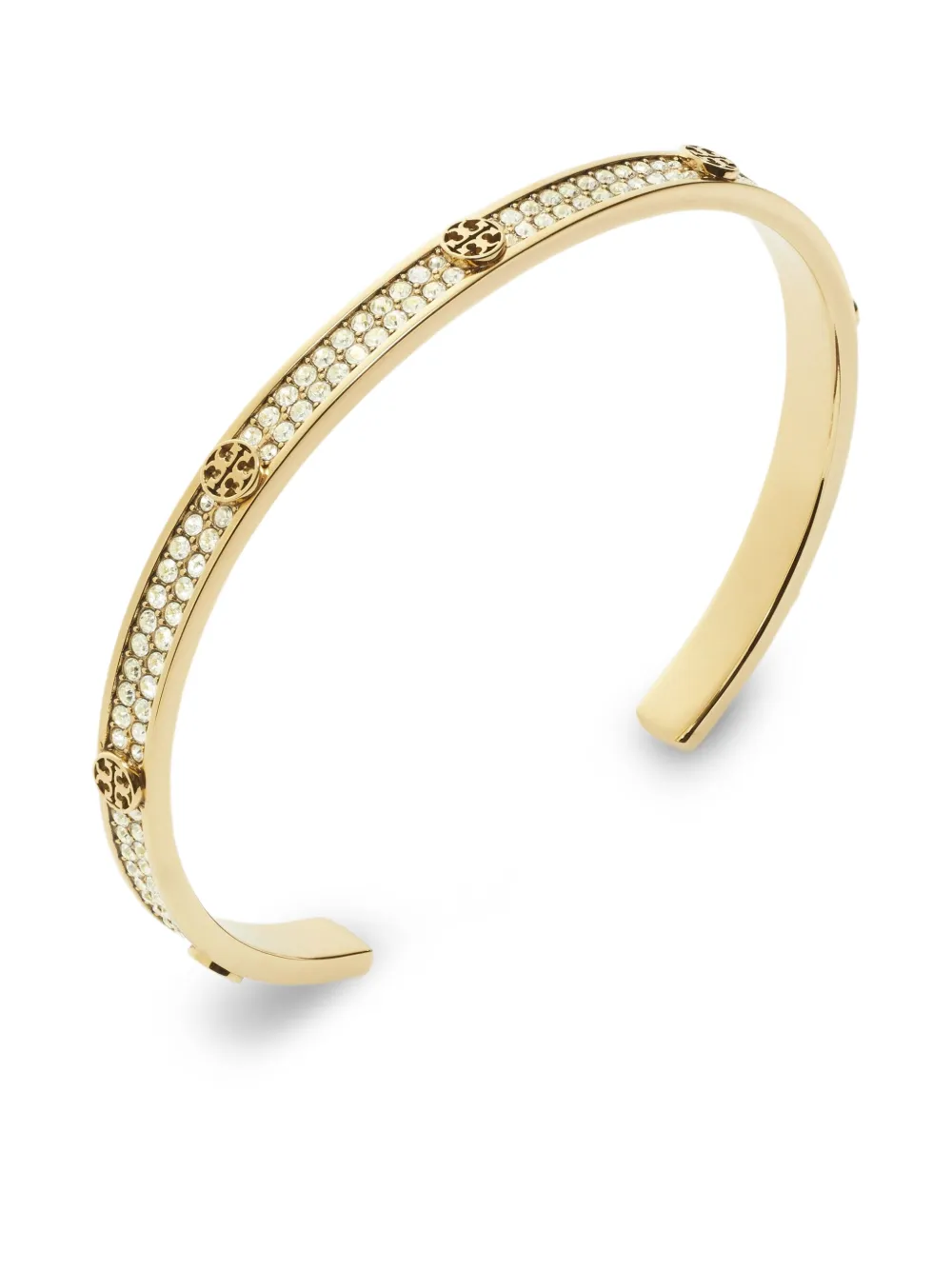 Tory Burch Icon Pavé Cuff Bracelet in Gold, view 3