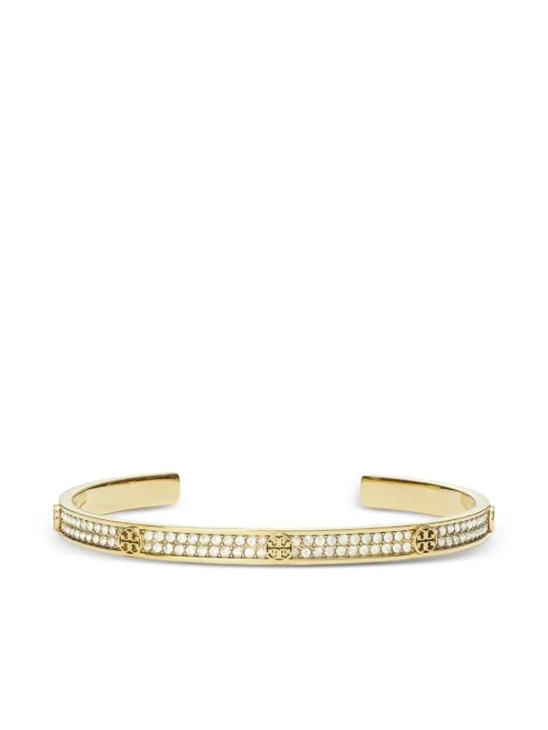 Tory Burch Icon Pavé Cuff Bracelet in Gold