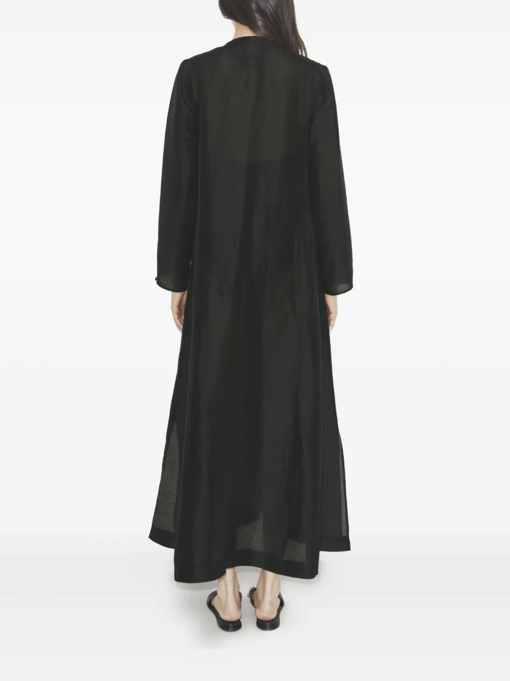 Tory Burch Pleated-panel Caftan In Black