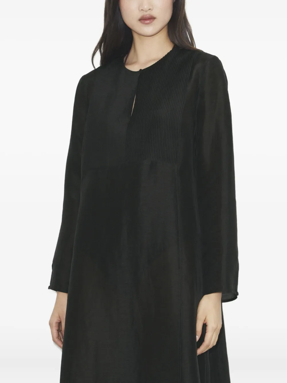 Tory Burch Pleated-panel Caftan In Black