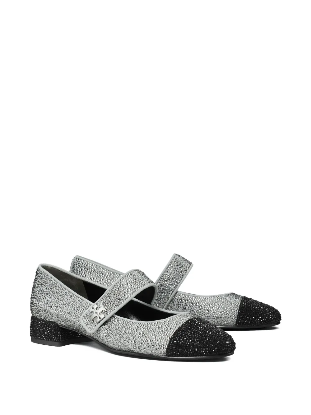 Tory Burch 25mm cap-toe crystal Mary Jane pumps - Zilver