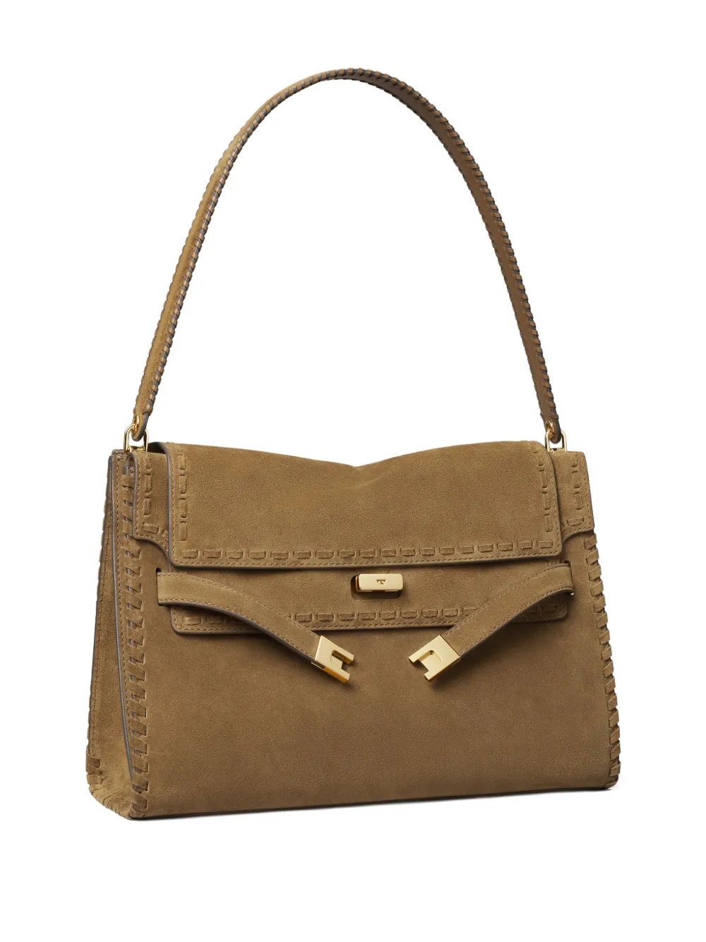 Tory Burch Large Lee Radziwill Shoulder Bag In Brown