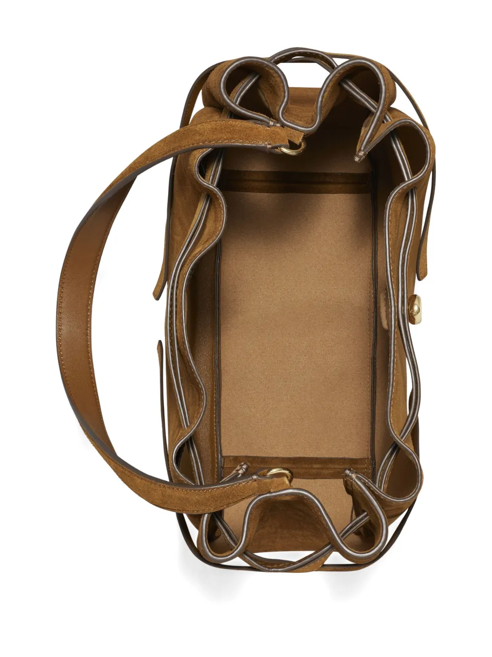 Tory Burch Large Romy Suede Shoulder Bag In Brown