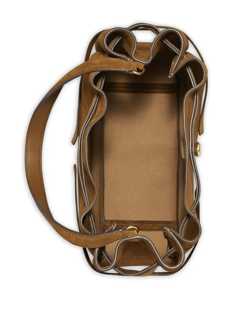 Tory Burch Grote Romy suède schoudertas Bruin